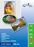 100 Sheets A3 260g/m² Photo paper: very glossy and waterproof photo paper, compatible with all current Ink Jet and Photo Printers from EtikettenWorld BV