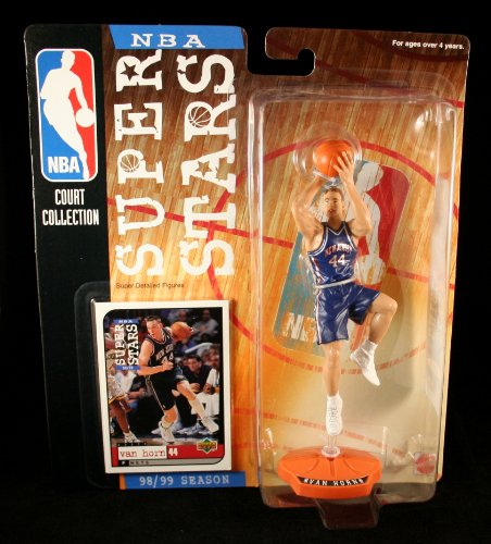 KEITH VAN HORN / NEW JERSEY NETS * 98/99 Season * NBA SUPER STARS Super Detailed Figure, Display Base & Exclusive Upper Deck Collector Trading Card