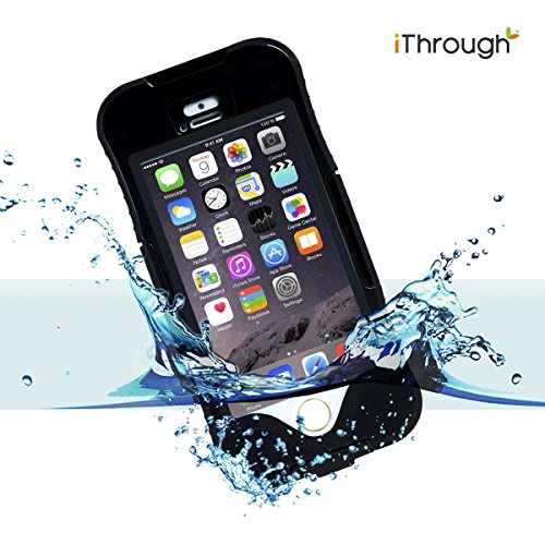 iPhone SE Waterproof Case, iThroughTM 20ft(6M) Swimming Diving iPhone 5/5S Underwater Case, Dust Proof, Snow Proof, Shockproof, Heavy Duty Full Sealed Protection Case for iPhone 5/5S SE(Black)