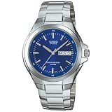 Casio Men's MTP1228D-2AV Silver Stainless-Steel Quartz Watch with Blue Dial