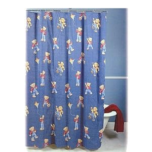 Blue Jean Teddy Shower Curtain