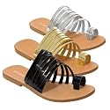 Bamboo by Journee Womens Strappy Slide Sandals