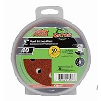 ALI INDUSTRIES 4347 8 Hole Hook and Loop 40 25 CT Grit Disc, 5-Inch, 50-Pack
