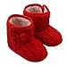 DZT1968® Baby Girl Soft Sole Anti Slip Prewalker Shoes Snow Boots Socks With Bowknot (9~12 Months, Red)