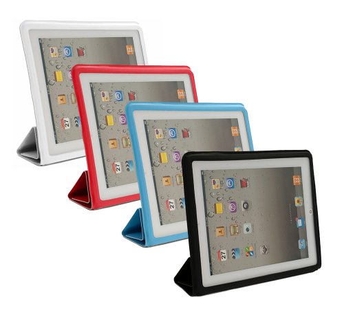 Produkt-Bild: New iPad 2 IPAD 3 Case, Silikon Sch&uuml;tzh&uuml;lle Tasche mit Aufsteller f&uuml;r Apple iPad 2 unterst&uuml;tzt, Smart Cover Funktion