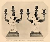 1919 Print Soft Paste White Sconces Ormolu Mounts Light - Original Halftone Print