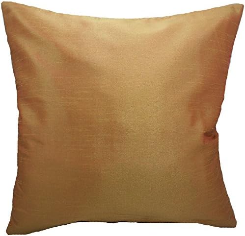 Phumpanya Solid Gold Orange 18"x18" Silk Sofa Couch Bed Throw Decorative Pillow Cover - Idea Gift Recommend