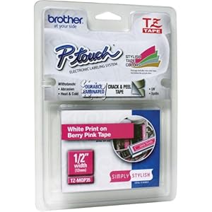 Photography Cameras 2013 : Brother Tape, White on Berry Pink (TZMQP35) For Sale Online
