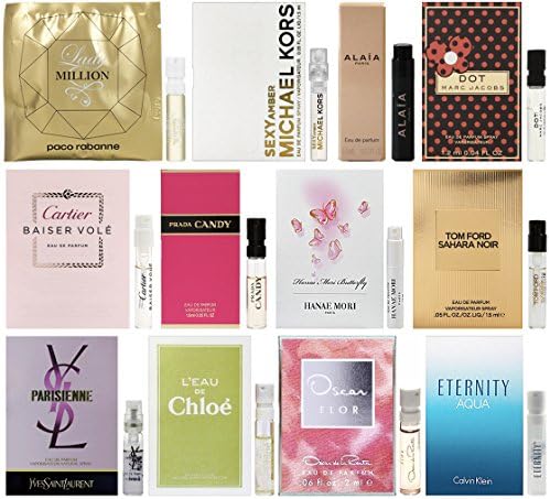 12 Perfume Sample Vial Set of Women's Designer Fragrances