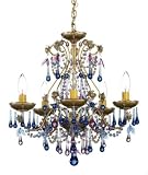 Schonbek 1425-23MD Rose 5 Light Mini Chandelier in Etruscan Gold with Midsummer Night's Dream crystal