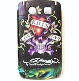 New Ed Hardy Loves Kill Slowly By Christian Audigier Snap on Hard Skin Back Cover Case for Blackberry Curve 8900 + Premium Lcd Screen Guard in Original Box
