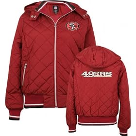 San Francisco 49ers -WoMens- Diamond Quilted Full Zip Hooded Jacket