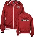 San Francisco 49ers -Women's- Diamond Quilted Full Zip Hooded Jacket