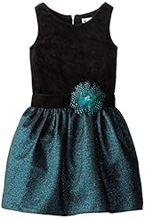 Girls Metallic/Nylon/Rayon/Velvet   Dress With a Bow(s) and a Ribbon 