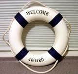 Nautical Welcome Aboard Cloth Life Ring Navy 13.5 New