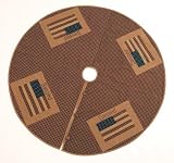51UOG Bvm L. SL160  Patriotic Flag Quilted Patchwork Christmas Tree Skirt