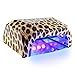 Professional Nail Lamp 36W CCFL LED Nail Dryer Timer Setting Automatic Curing Gel Nail Polish Diamond Shape Portable Nail Art Manicure Tool (Yellow Leopard)