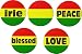 Set 5 Jamaican Flag Irie / Peace / Blessed / Love 1.25â€ Pinback Buttons Pins Rasta