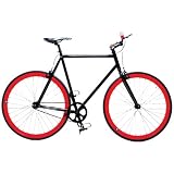 Retrospec Fixie Beta Series El Diablo Fixed Gear Single Speed Urban Road Bike (Black/Red)