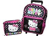 Hello Kitty Large Black Rolling Backpack