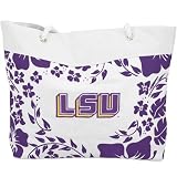 NCAA LSU Tigers White Hibiscus Tote Bag