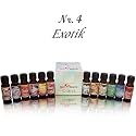 Qualitätsduftöl Made in Germany 12 er Packung Duftöl a`10 ml - Ensemble Nr. 4 Exotik mit den Sorten Erdbeere, Fresh Sea, Früchtetraum, Jasmin, Lemongras, Lotus, Opium, Orange, Orchidee, Pfirsich, Rose, Tropic Feuer