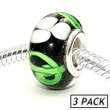 Coastal Collection Silver Glass Beads (3 Pack) - Chivalry (Pandora and Chamilia Compatible)