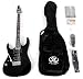 SX EG4K LH MBK Left Handed Electric Guitar Package Black w/ Amp, Carry Bag and Instructional DVD