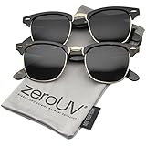 zeroUV® - Designer Inspired Classic Half Frame Horned Rim Wayfer Sunglasses