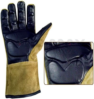 Animal Handling Gloves GAUNTLET LEATHER Kevlar DOG CAT BIRD REPTILE