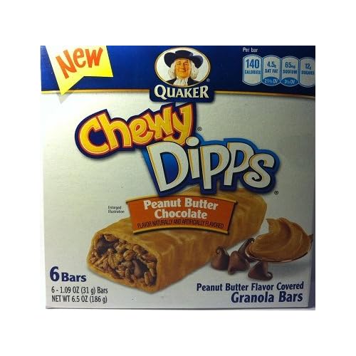 Quaker Chewy Dipps Peanut Butter Chocolate Granola Bars, 6 Count