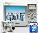 SVP DC-836-Silver 8MP 3x Optical Zoom 2.4 LCD Digital Camera (4GB SVP SDHC Memory Card Included)