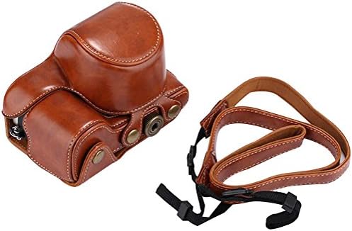 Camerase Shoulder Camera Bag Single Strap Leather Camera Case for Sony ILCE-A6000, Light Brown