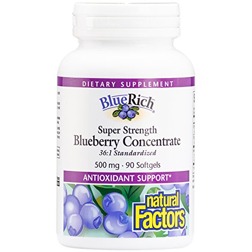 Natural Factors Bluerich Blueberry Concentrate, 500mg , 90 Softgels