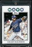 Grant Balfour - Tampa Bay Rays - 2008 Topps Updates & Highlights Baseball Card in Protective Screw Down Display Case!