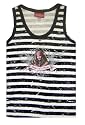 The Pirates of the Caribbean - Heart of a Pirate Black and White Striped Rib Tank for women - 9th ANNIVERSARY SALE!