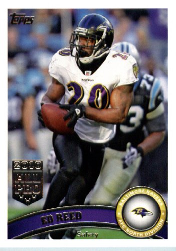 2011 Topps Football Card # 408 Ed Reed - Baltimore Ravens - NFL Trading Card in a Protective Case!