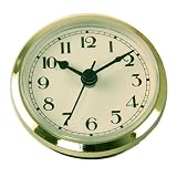 Clock Quartz Movement Insert Round 3 5/16" White Dial Numerals Black