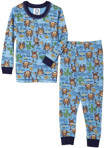 Gerber Monkey Cotton PJs Two Piece, Royal, 18 Months