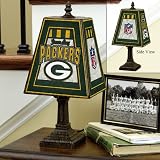 14" Art Glass Table Lamp Green Bay Packers