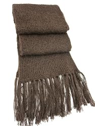 Handmade Pure Alpaca Natural Fiber Scarf - True Winter Collection in Chocolate (100% Knitted)