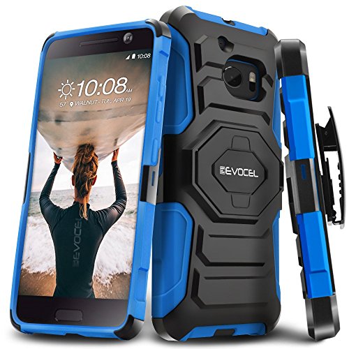 Evocel® HTC 10 [New Generation] Rugged Holster Dual Layer Case [Kickstand][Belt Swivel Clip] For HTC 10 / HTC One M10 (2016 Release), Blue (EVO-HTCM10-XX02)