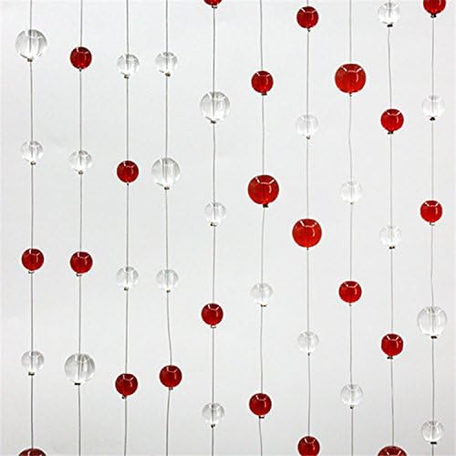 Decorative Doorways Windows Curtain Clear Crystal Mixed Size Bead Garland Strands Wedding Home Ornament Decoration Red