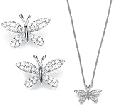 Search : STERLING SILVER CLEAR CZ BUTTERFLY EARRING AND PENDANT SET