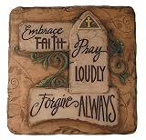 Embrace, Pray and Forgive Colored Inspirational Stepping Stone and Wall Plaque