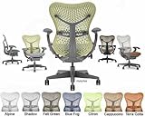 Mirra Chair Herman Miller Deluxe Fully Highly Adjustable Home Office Desk Task Chair MR223 with Forward Tilt Seat Angle, Adjustable Arms, Flexfront Seat, Shadow Frame with Citron Airweave Seat and Triflex Backrest, Standard Casters