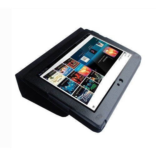 Sony Tablet S S1 SGPT111US/S & SGPT112US/S Wi-Fi Tablet 16GB/32GB Custom Fit Portfolio Leather Case Cover with Built In Stand- Black