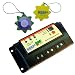 HQRP 10A 12V / 24V Solar Regulator Charge Power Controller 10 Amp 150W for Solar Street Light Systems plus HQRP UV Chain / UV Radiation Health Tester