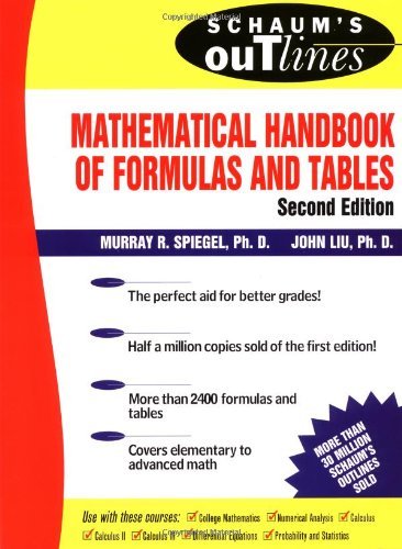 Textbook - Math Formulas and Tables: Algebra, Trigonometry, Geometry, Linear Algebra, Calculus, Statistics. Tables of Integrals, Identities, Transforms & more. FREE ... chapter in demo (Mobi Study Guides)