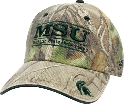 Michigan State Realtree Camo Stretch- Fit with Classic Bar Design Hat